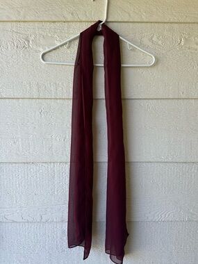 Burgundy sheer skinny scarf